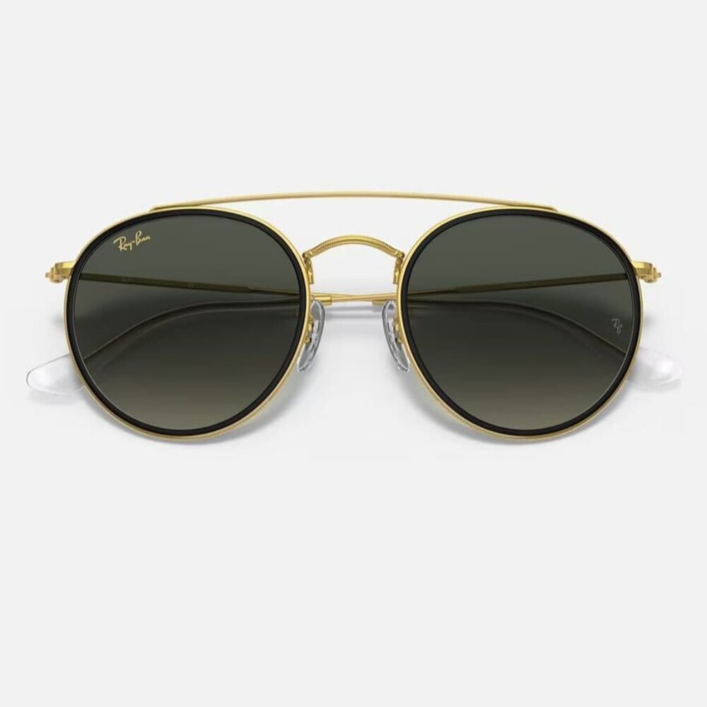 Ray-Ban Round Double Bridge (Gold frame with Grey lens)